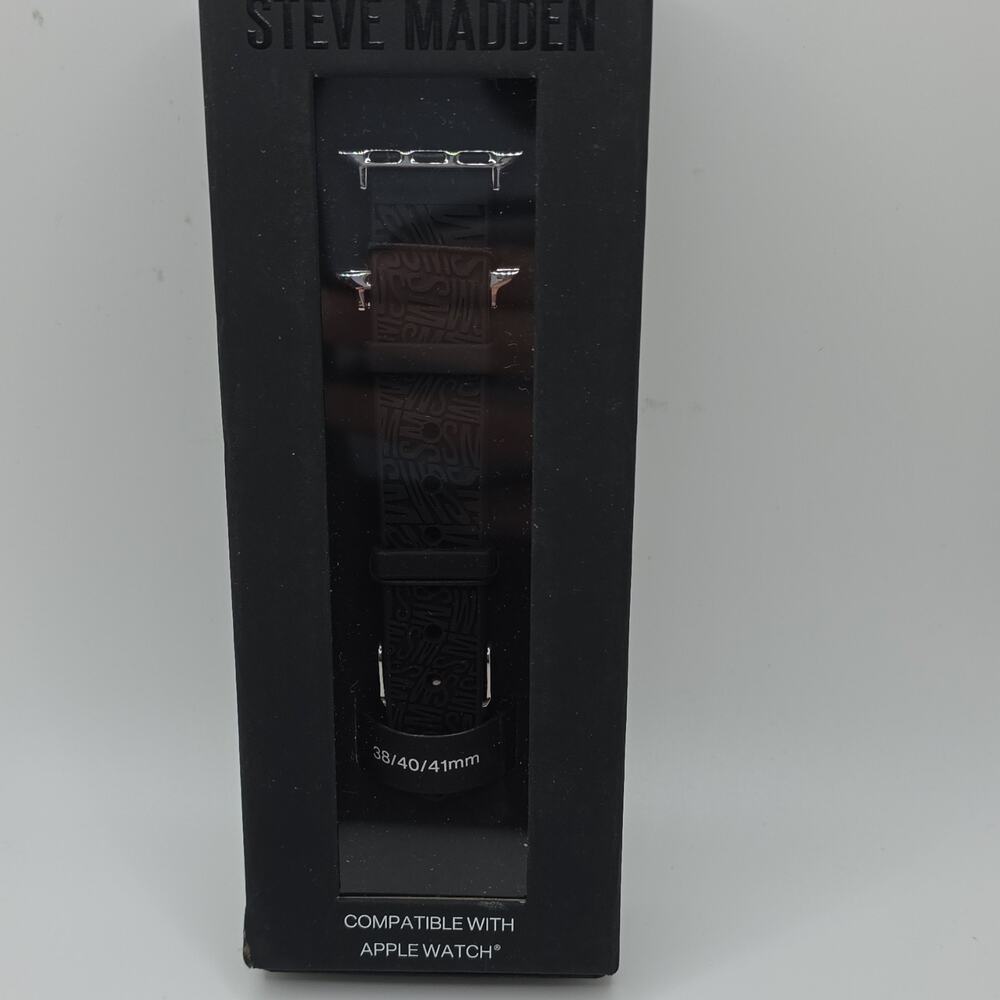 Steve Madden Black Silicone Strap Band for Apple Watch 38/40/41mm